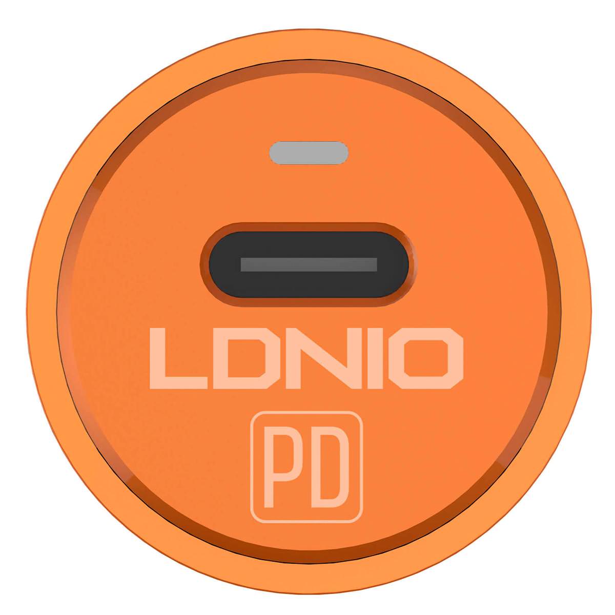 автомобильное зарядное устройство LDNIO АЗУ C61C PD + кабель TypeC - TypeC orange