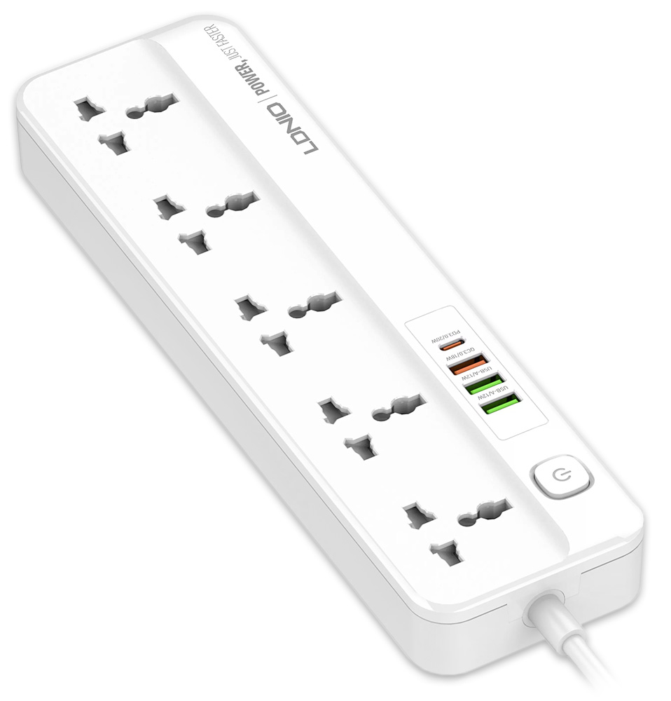 сетевой фильтр LDNIO SC5415 3USB*1TypeC*5 розеток 2м white