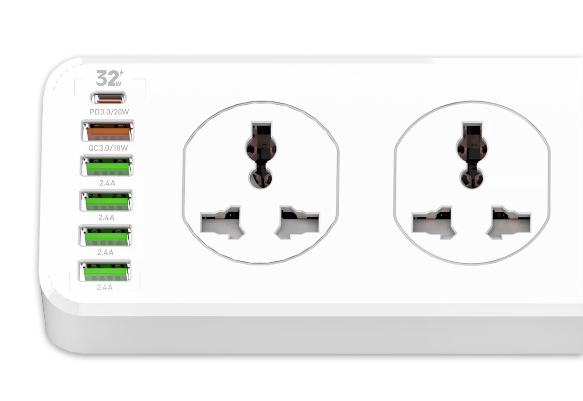 сетевой фильтр LDNIO SC10610 5USB*1TypeC*10 розеток 2м white