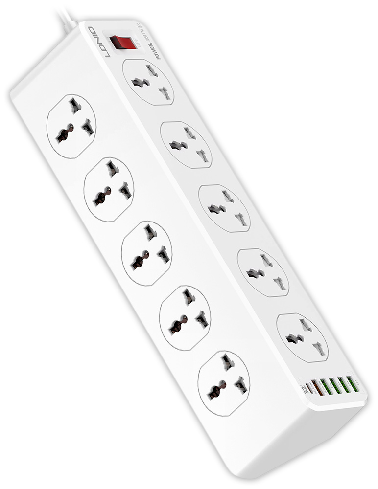 сетевой фильтр LDNIO SC10610 5USB*1TypeC*10 розеток 2м white