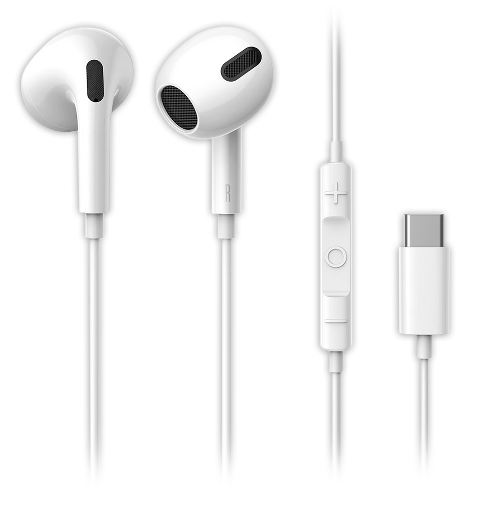 проводные наушники с микрофоном Baseus Encok Type-C lateral in-ear Wired Earphone C17 white
