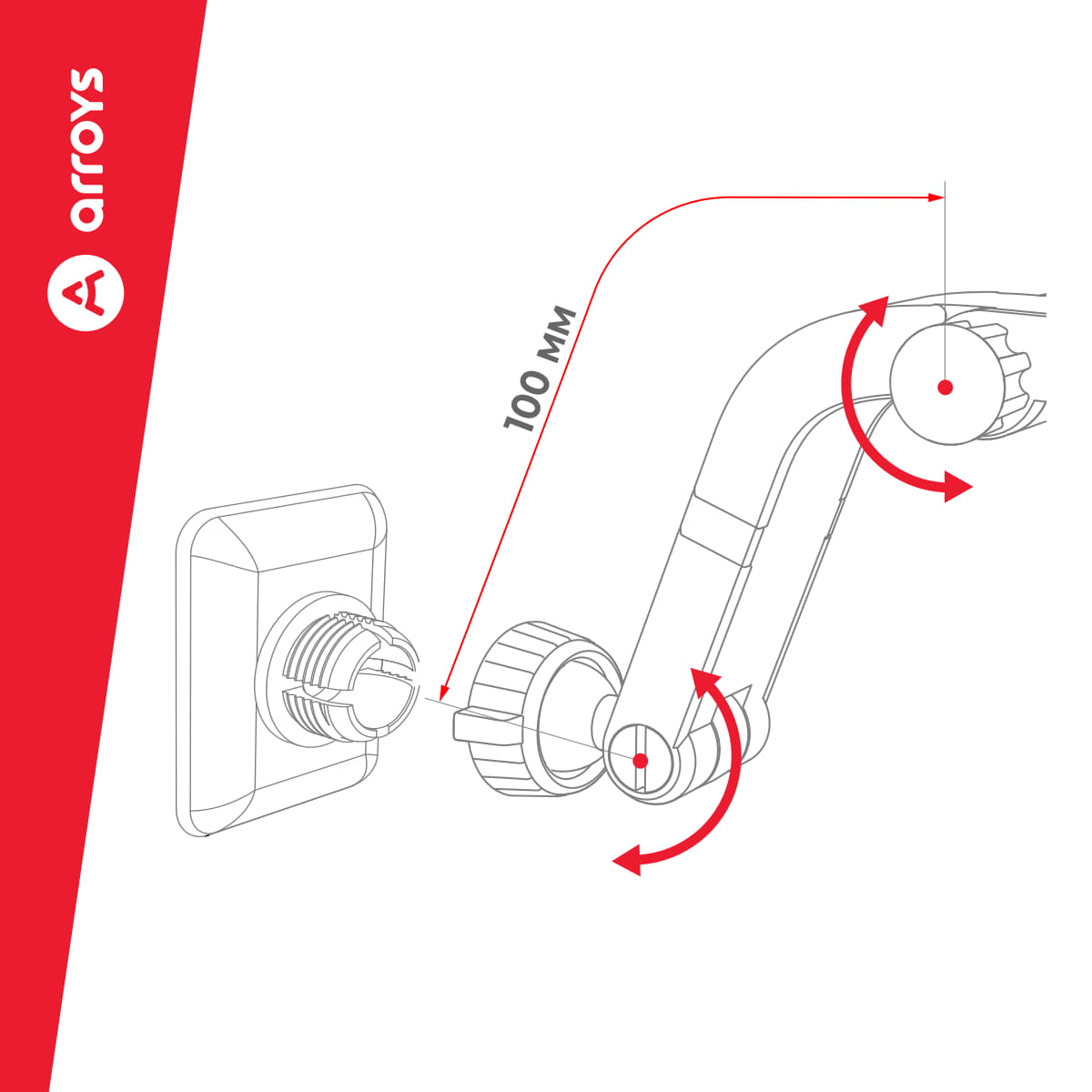 автомобильный держатель на присоске Arroys Dash-SM5 black