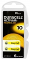 батарейки для слуховых аппаратов Duracell ZA10/PR70-6BL 