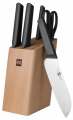 набор кухонных ножей с подставкой Xiaomi Huo Hou Fire Kitchen Steel Knife Set 