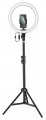 напольная кольцевая светодиодная лампа на штативе Baseus Live Stream Holder-floor Stand (12-inch Light Ring) black