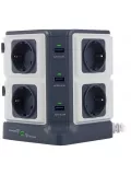 сетевой фильтр Bestek EU power strip MRJ8401 blue