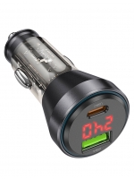 зарядка для телефона в машину Hoco NZ12B Unimpeded PD48W(1C1A) car charger with digital display