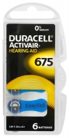 батарейки для слуховых аппаратов Duracell ZA675/PR44-6BL