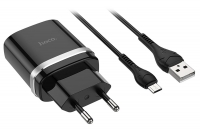 зарядное устройство Hoco C12Q Smart QC3.0 charger + Micro cable
