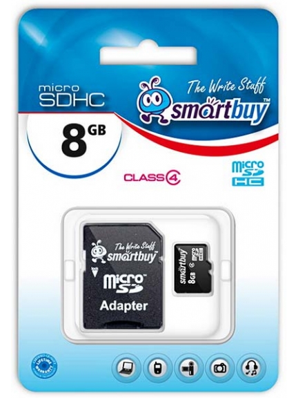карта памяти SmartBuy 8Gb microSDHC Class 4