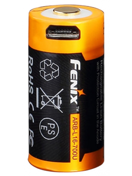 аккумулятор с USB портом Fenix Li-ion 16340 USB 700mAh
