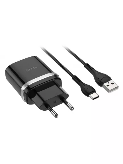 зарядное устройство с быстрой зарядкой Hoco C12Q Smart QC3.0 charger + Type-C cable