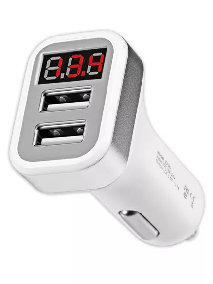 автомобильное зарядное устройство с дисплеем Hoco Z3 2USB LCD car charger