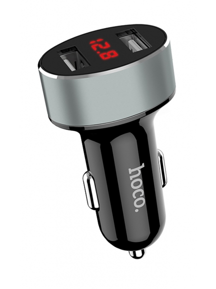 автомобильное зарядное устройство с дисплеем Hoco Z26 high praise dual port car charger with digital display
