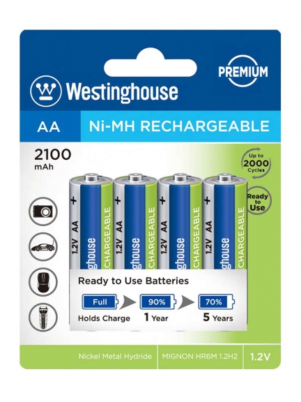 аккумуляторы (4 шт) Westinghouse 2100 mAh  R6/AA-BP4