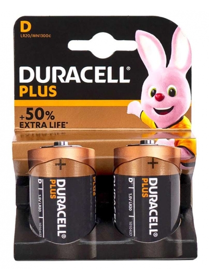 батарейки (2 шт.) Duracell LR20/D Plus-2BL