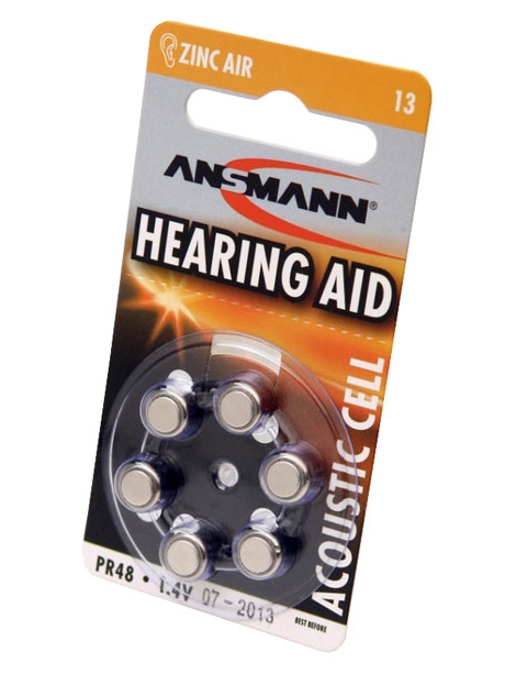 батарейки для слуховых аппаратов Ansmann ZA13/PR48-6BL 