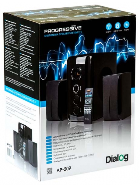 колонки для компьютера с сабвуфером Dialog Progressive AP-209 black