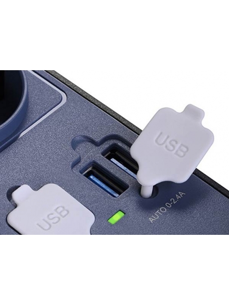 сетевой фильтр на 6 розеток Bestek EU power strip  MRJ6404 black blue