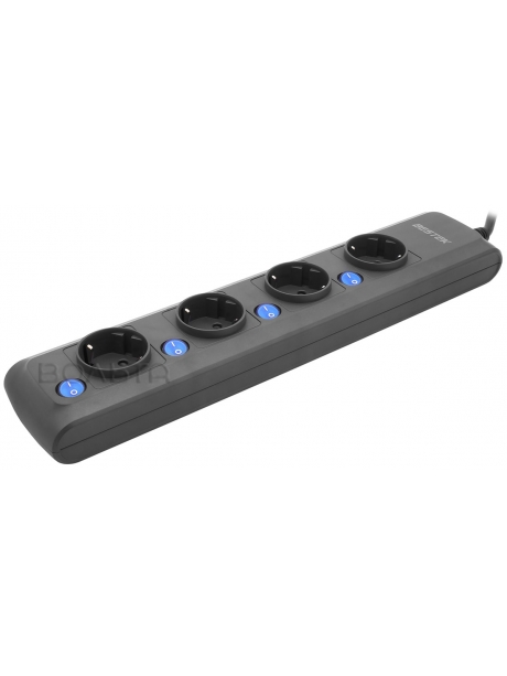 сетевой фильтр на 4 розетки Bestek EU power strip MRJ4401 black