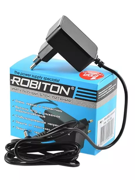 блок питания для радиотелефонов Robiton ID5,5-500S угловой 4,8x1,7/15 (+) черный