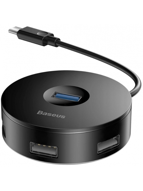 концентратор USB 3.0 Baseus round box HUB adapter Type-C black