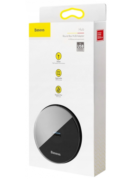 концентратор USB 3.0 Baseus round box HUB adapter black