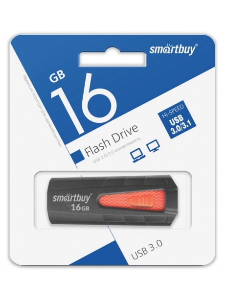 флешка USB 3.0 SmartBuy IRON 16Gb 3.0 black/red