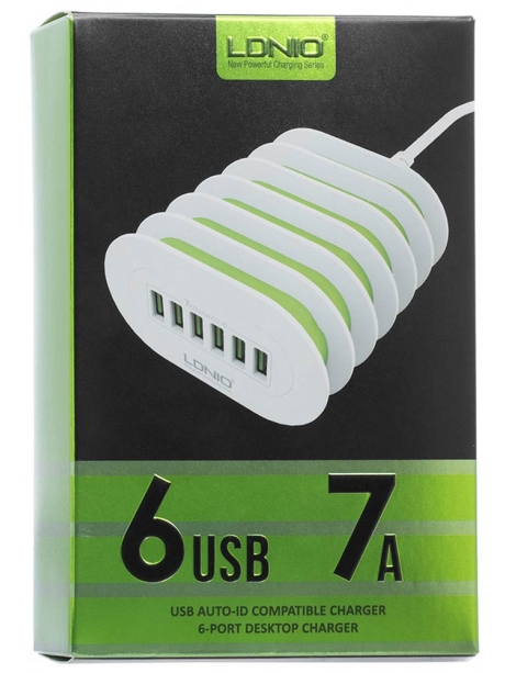 настольное зарядное устройство LDNIO A6702 6USB/7А white