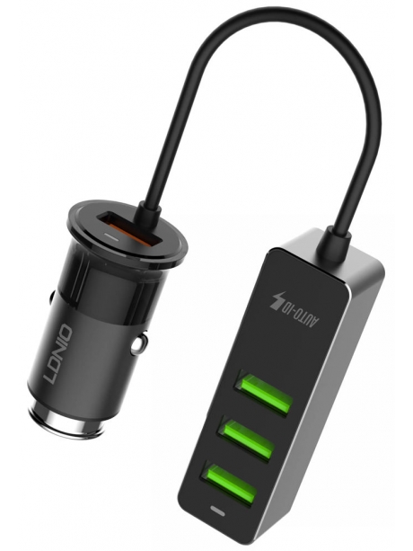автомобильное зарядное устройство LDNIO АЗУ C61 3USB*3.4A QC3.0 black