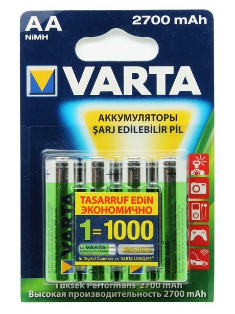 аккумулятор Varta 2700 mAh R6/AA-4BL 