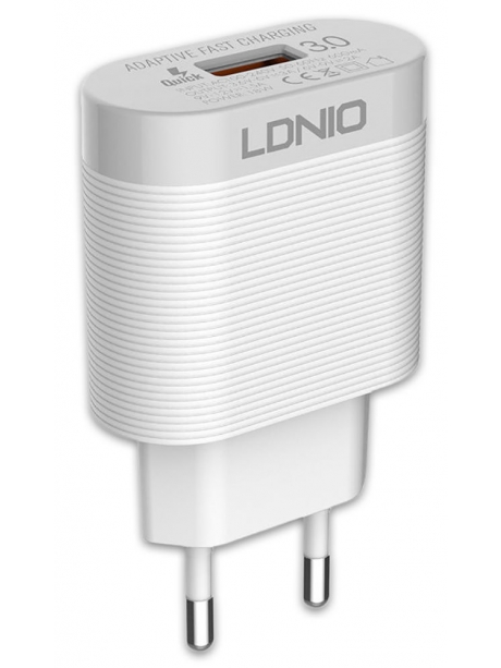 зарядное устройство LDNIO A303Q USB*3A Quick Charge 3.0 + кабель USB - Type-C white