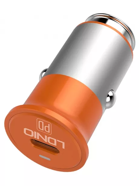 автомобильное зарядное устройство LDNIO АЗУ C61C PD + кабель TypeC - TypeC orange