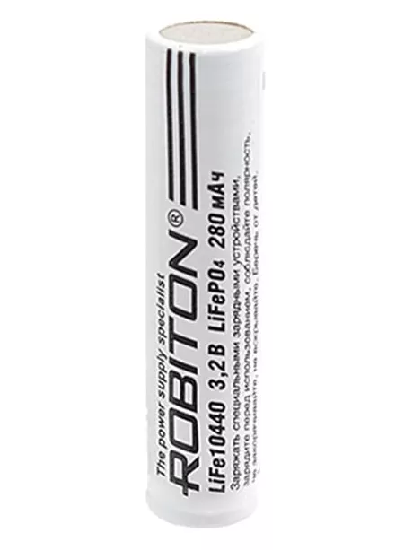 литиевый аккумулятор 3.2v Robiton LiFe10440 280mAh без защиты 