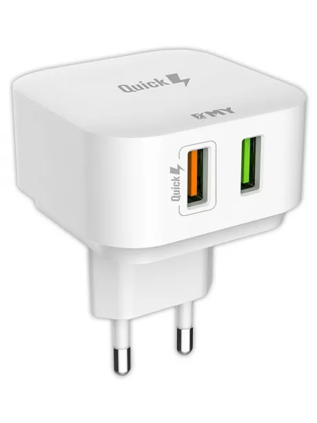 зарядное устройство EMY MY-A502Q QC3.0 + кабель USB - Type-C white