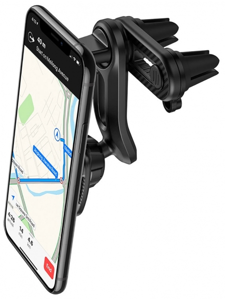 магнитный держатель на воздуховод Hoco CA68 Sagittarius series double air Outlet magnetic car holder black