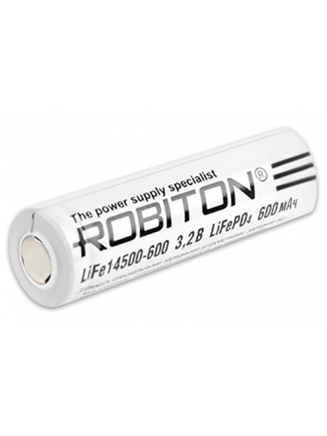 литий фосфатный аккумулятор Robiton LiFe14500 600mAh без защиты 