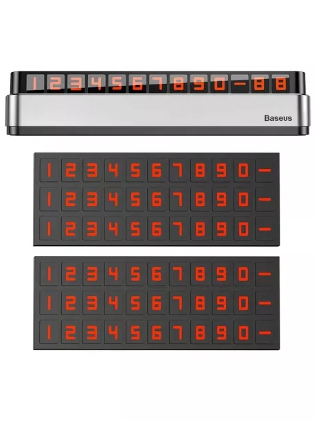 держатель для номера телефона в машину Baseus Moonlight Box Series Temporary Parking Number Plate silver