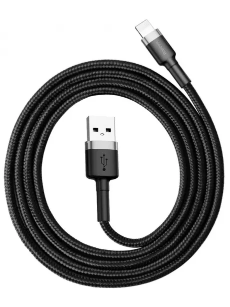 кабель передачи данных Baseus Cafule Cable USB For lightning 2.4A 1m gray + black