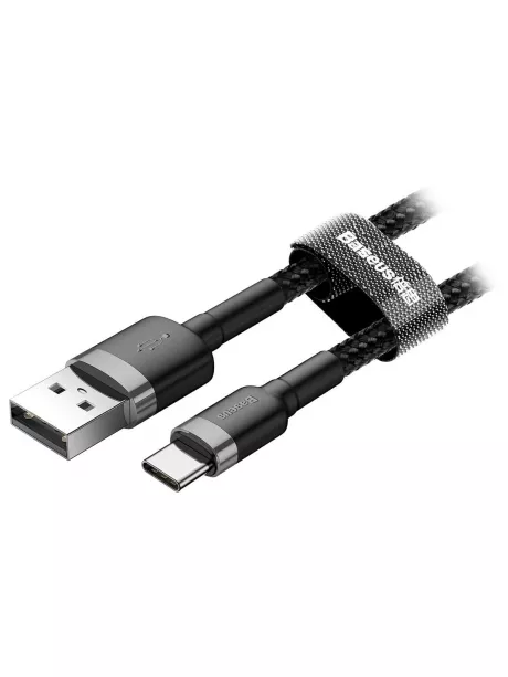 кабель передачи данных Baseus Cafule Cable USB For Type-C 2A 3m gray + black