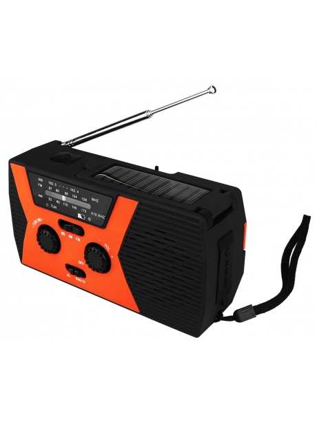 переносной радиоприемник на солнечной батарее Retekess HR12W black orange