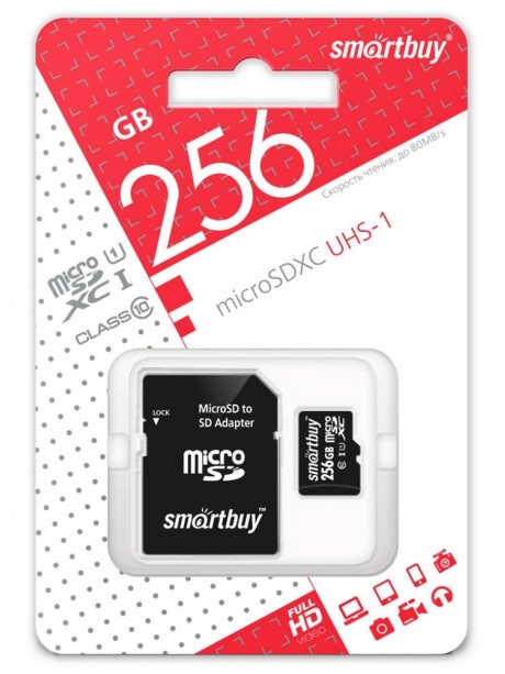 карта памяти SmartBuy 256GB microSDXC  Class 10 UHS-1 