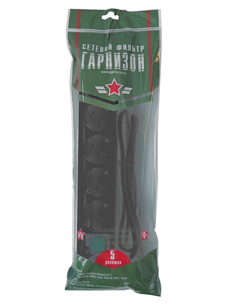 сетевой фильтр Гарнизон EHL-5 1,4 м/5 розеток черный