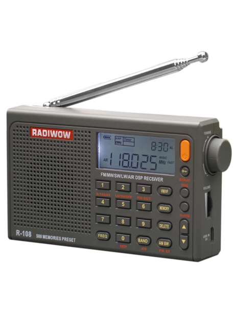 всеволновый цифровой радиоприемник RADIWOW R-108 green