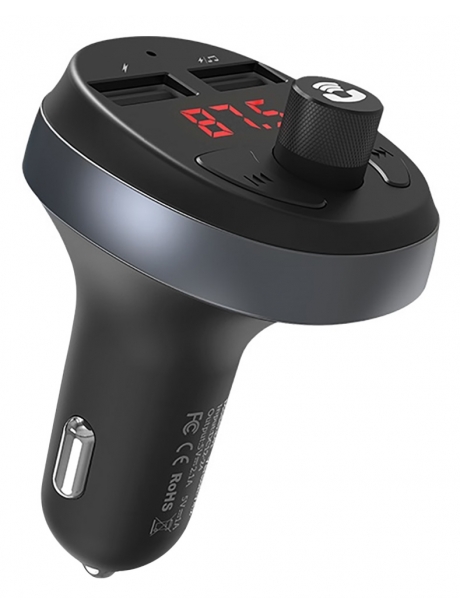 автомобильная зарядка с bluetooth FM трансмиттером Hoco E41 black