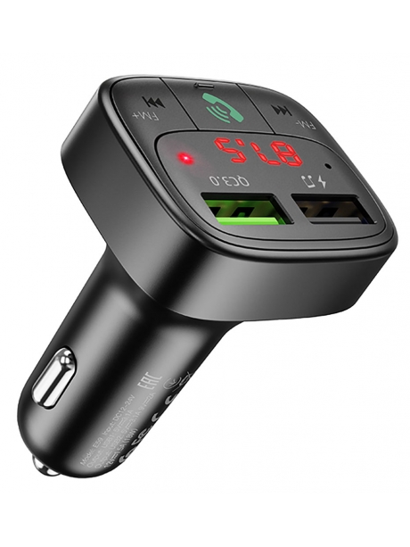автомобильная зарядка с bluetooth FM трансмиттером Hoco E59 Promise QC3.0 car BT FM transmitter black