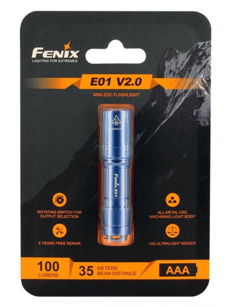 светодиодный фонарь Fenix E01 V2.0 синий