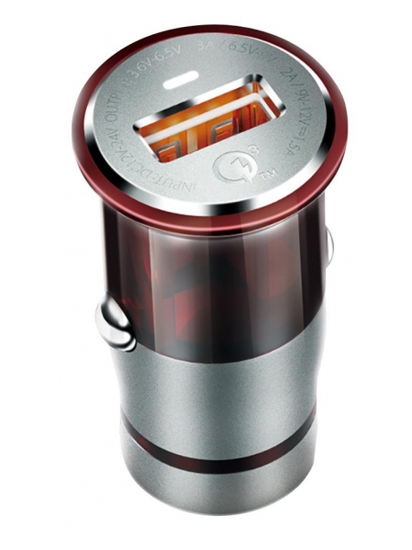 автомобильное зарядное устройство LDNIO C304Q 1USB QC3.0 + micro cable grey/red