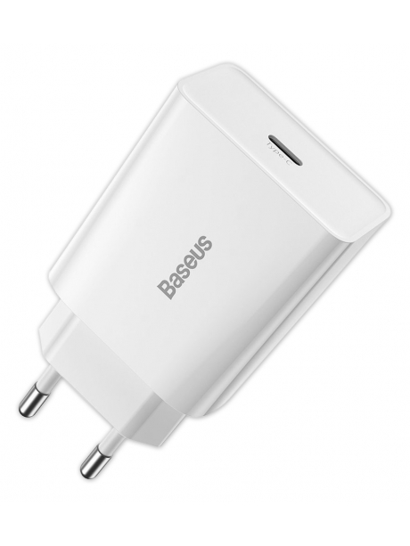 быстрая сетевая зарядка для iPhone Baseus Speed Mini Quick Charger 1C 20W white