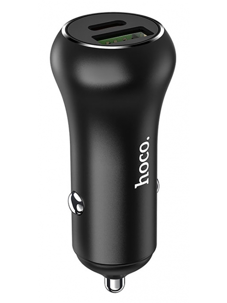 автомобильное зарядное устройство Hoco Z38 Resolute PD20W+QC3.0 car charger black